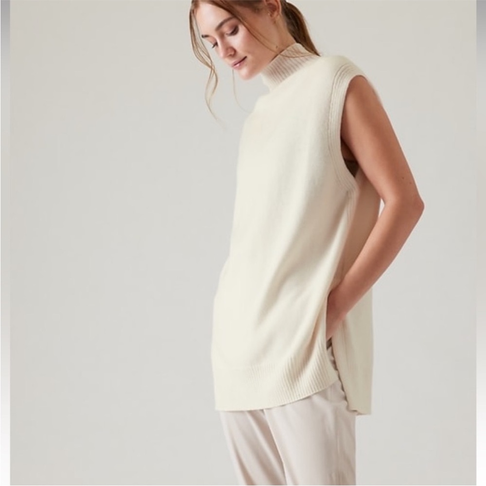 NWT Athleta Alpine Tabard Sweater  XL cashmere cotton - Picture 7 of 9